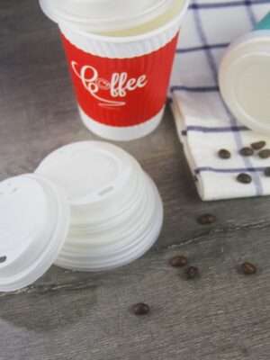 ripple-wrap paper coffee cups with lids