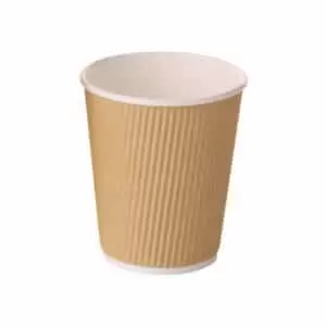 8oz KRAFT PAPER CORRUGATED DISPOSABLE CUP WITH DOUBLE COLOR
