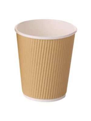 8oz KRAFT PAPER CORRUGATED DISPOSABLE CUP WITH DOUBLE COLOR