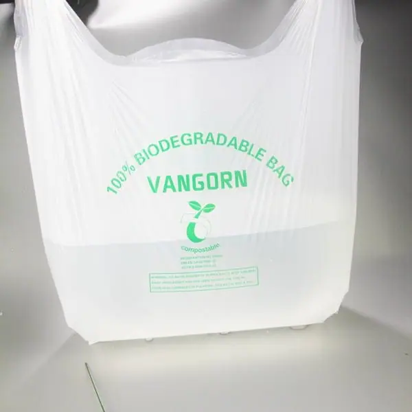 BIODEGRADABLE T SHIRT BAGS WITH LOGOS