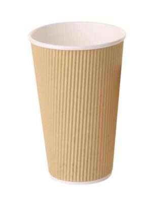 16oz Disposable kraft corrugated paper cup with double color