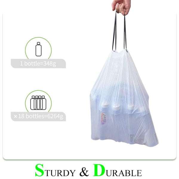 Trash bags with drawsting