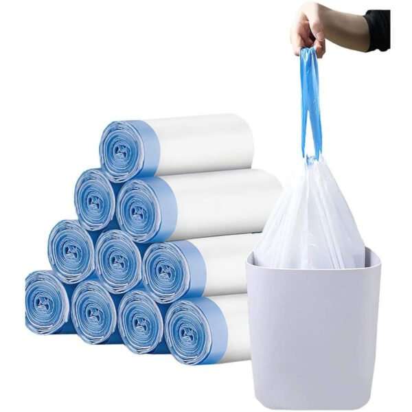 Disposable drawstring trash bags