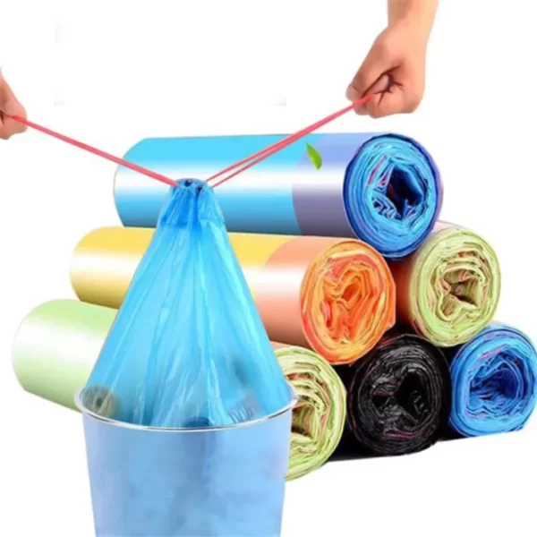 Drawstring garbage bags