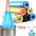 Disposable drawstring garbage bags