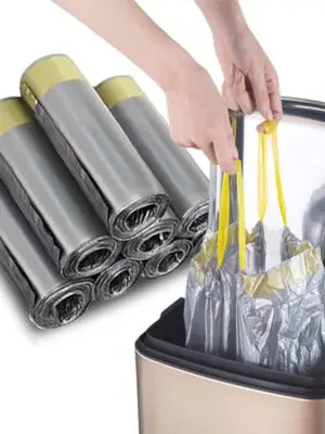 Disposable drawstring trash bags