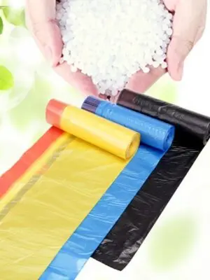 Disposable drawstring garbage bags