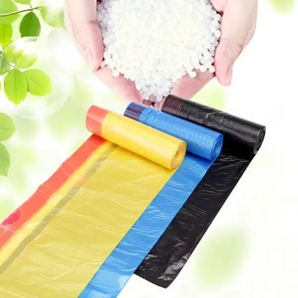 Disposable drawstring garbage bags