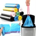 Disposable drawstring trash bags