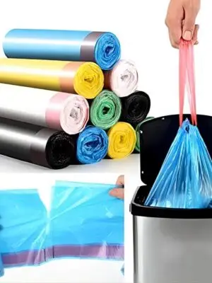 Disposable drawstring trash bags