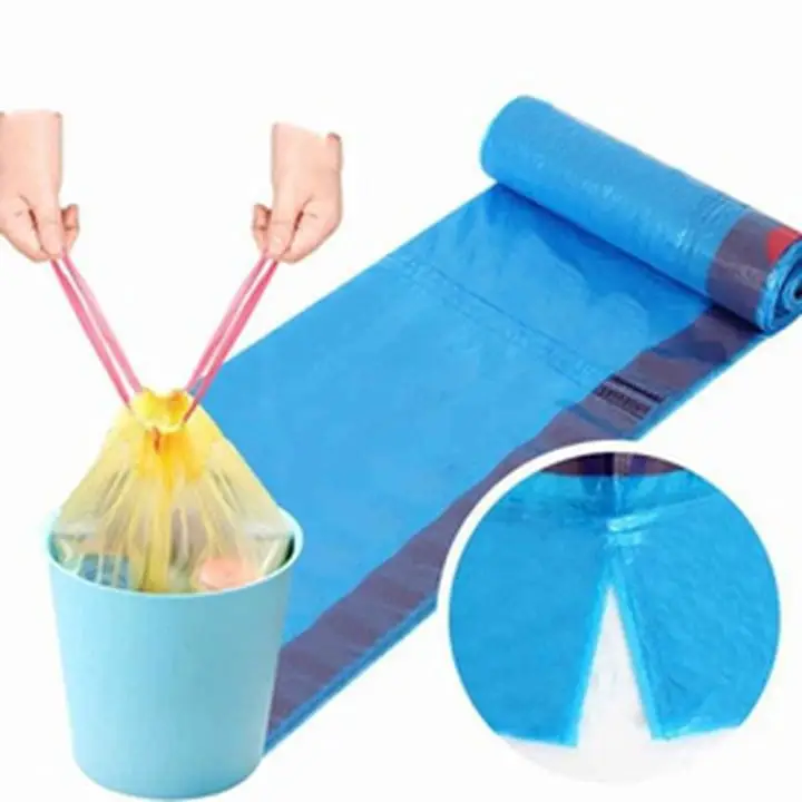 Disposable drawstring trash bags